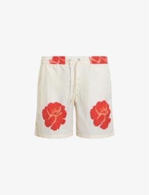 Rose graphic-print relaxed-fit woven swim shorts by ALLSAINTS