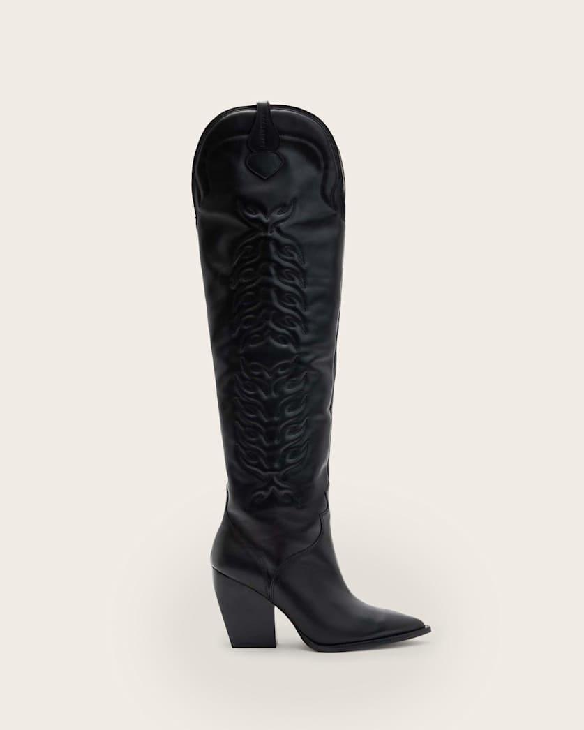 Roxanne Knee High Leather Boots by ALLSAINTS