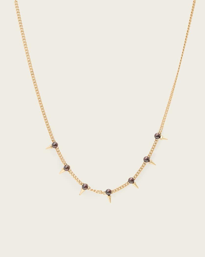 Rue Spiked Pearl Chain Necklace by ALLSAINTS