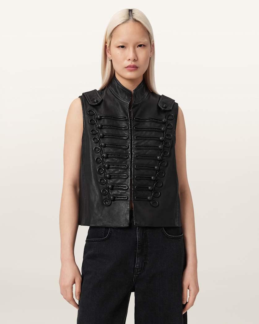 Rummy Leather Gilet by ALLSAINTS