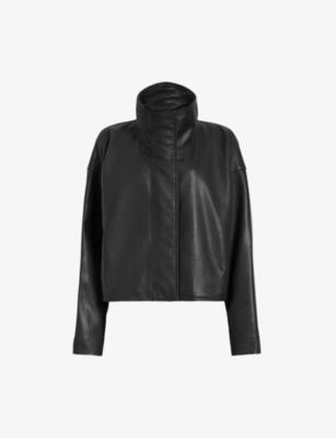 Ryder funnel-neck relaxed-fit leather jacket by ALLSAINTS