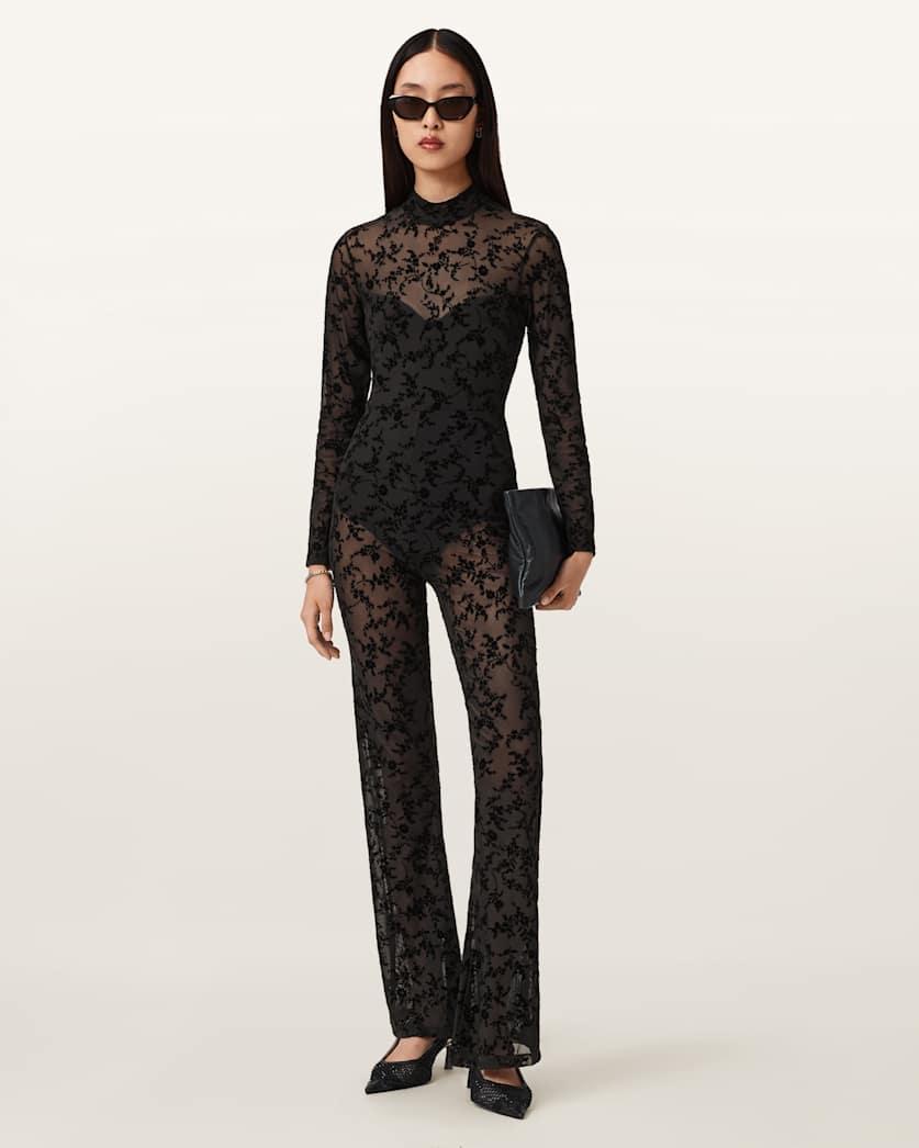 Rylee Flock Lace Catsuit by ALLSAINTS