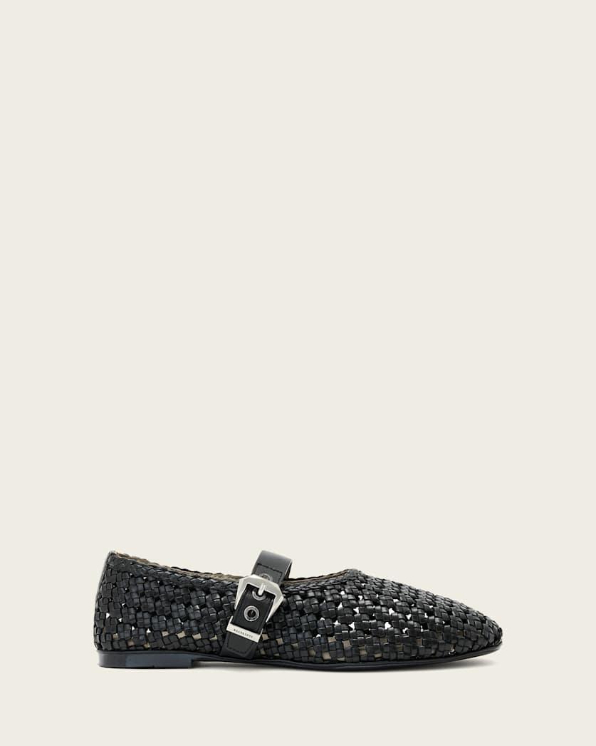 Sabine Woven Leather Flats by ALLSAINTS