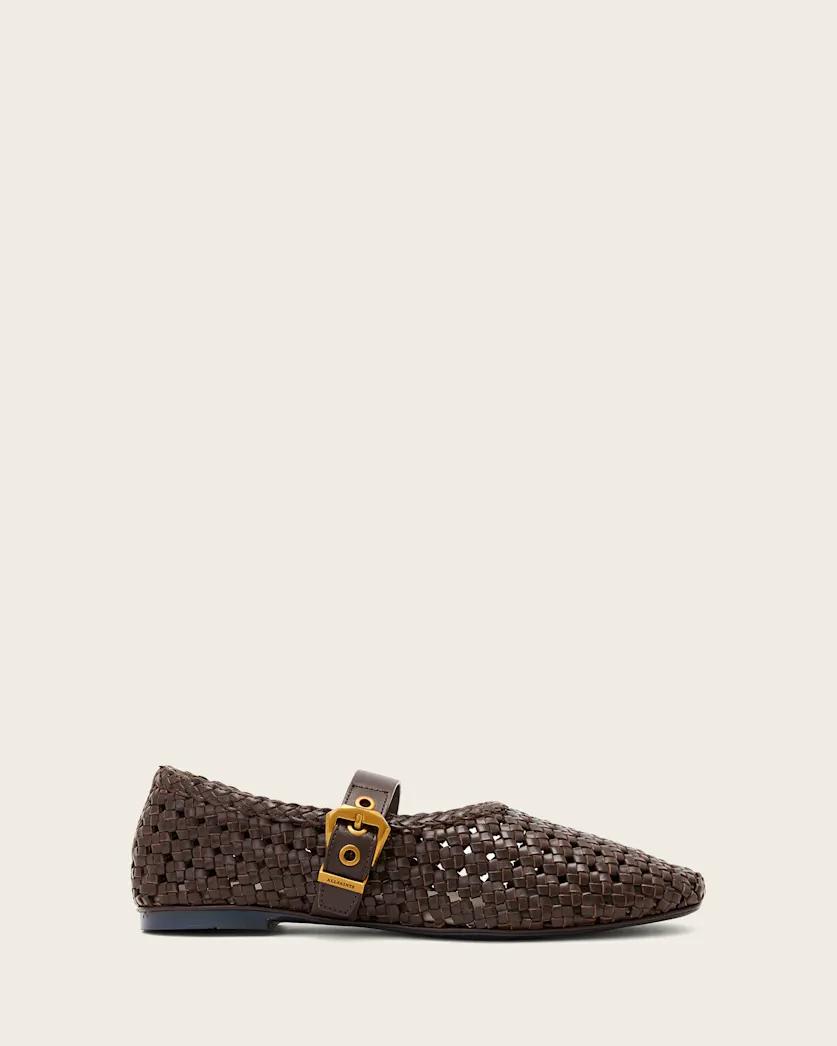 Sabine Woven Leather Flats by ALLSAINTS