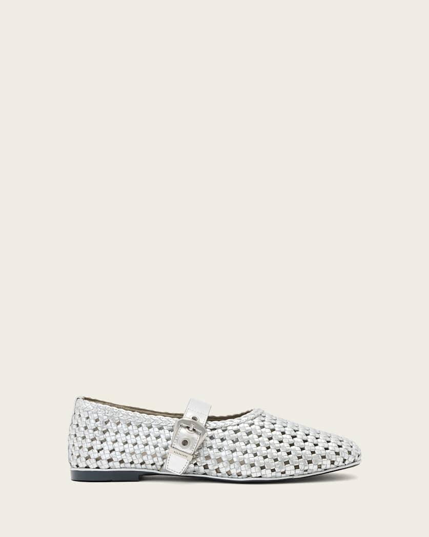 Sabine Woven Leather Flats by ALLSAINTS