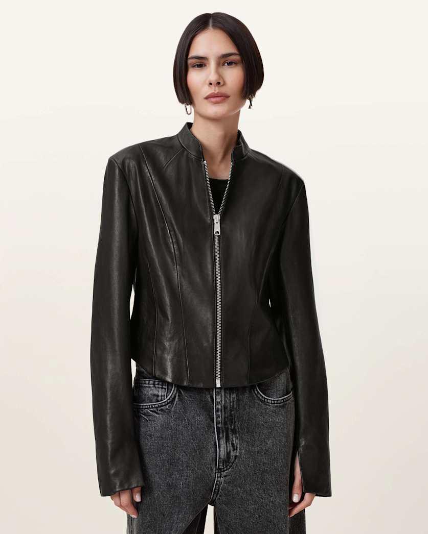 Sadler Slim Fit Leather Jacket by ALLSAINTS
