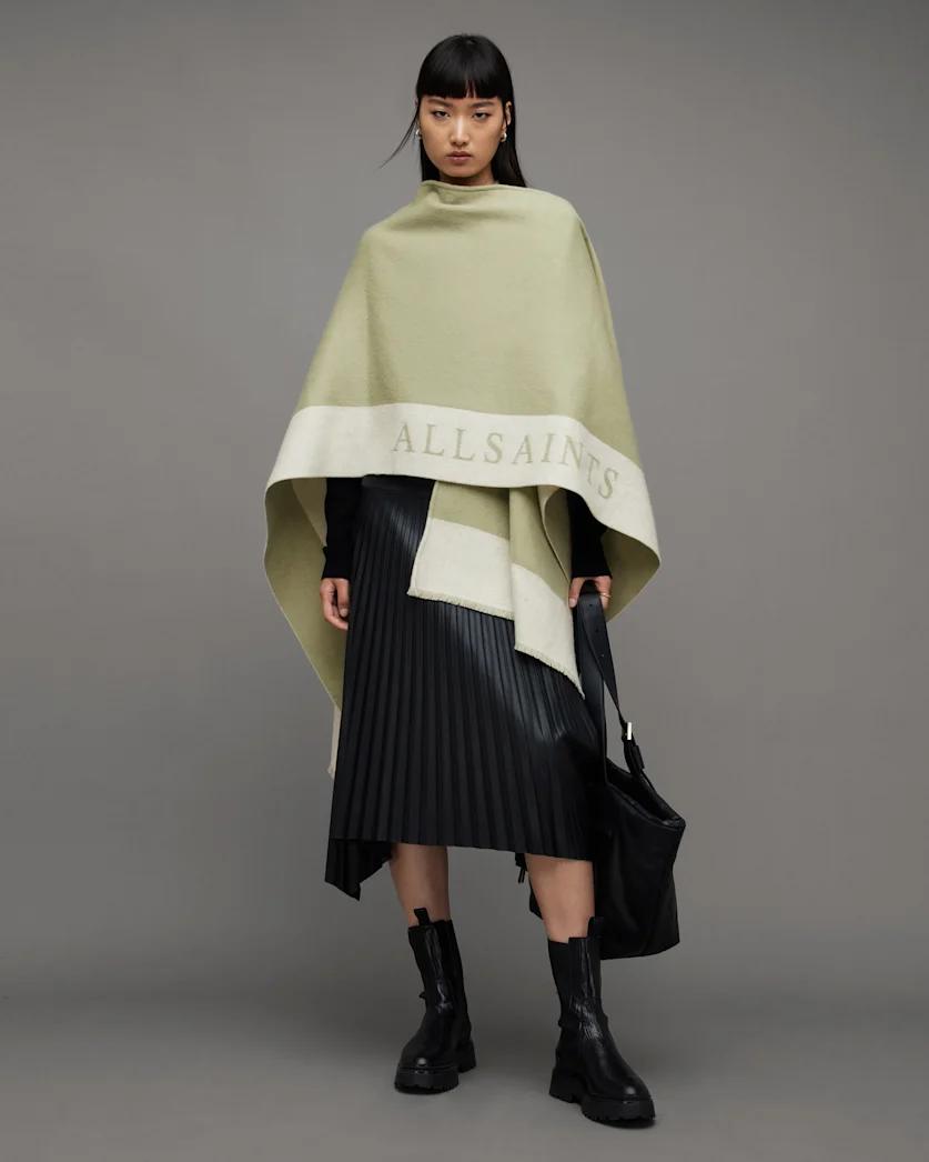 Saints Border Logo Wool Ruana Scarf by ALLSAINTS