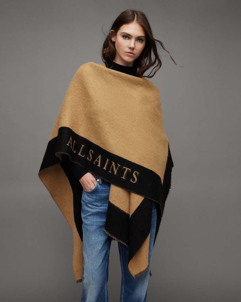 Saints Border Logo Wool Ruana Scarf by ALLSAINTS