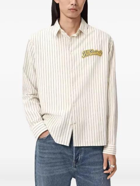 Samuel striped-logo shirt by ALLSAINTS