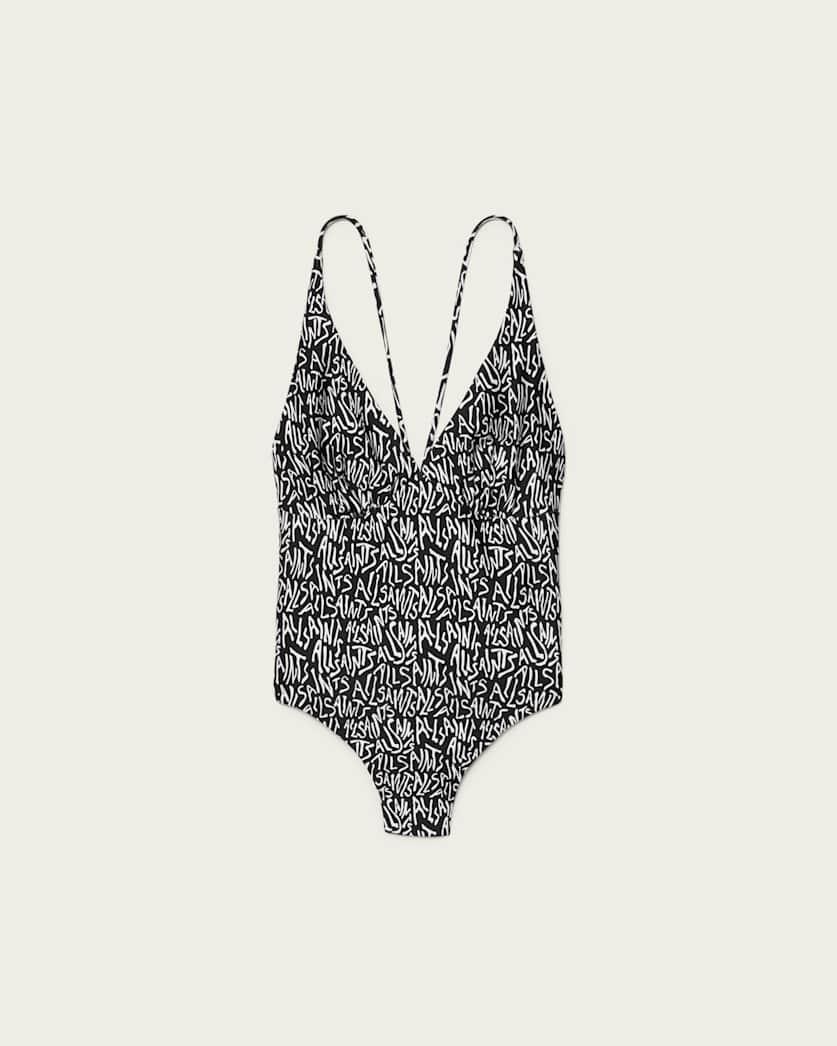 Saph Animal Print V-Neck Swimsuit by ALLSAINTS
