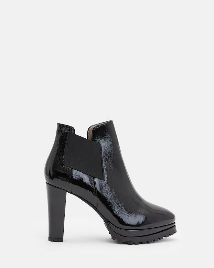 Sarris Patent Leather Block Heel Boots by ALLSAINTS