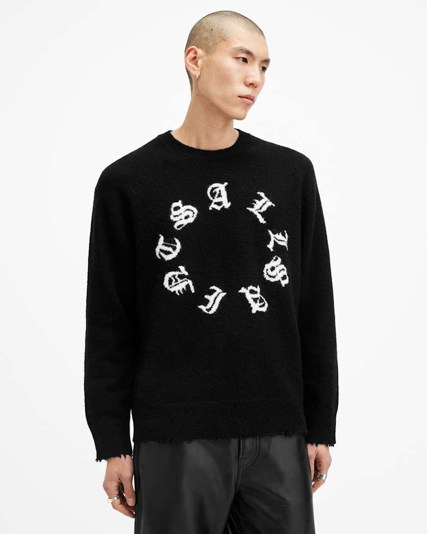 Scripture Gothic Jacquard Logo Jumper by ALLSAINTS