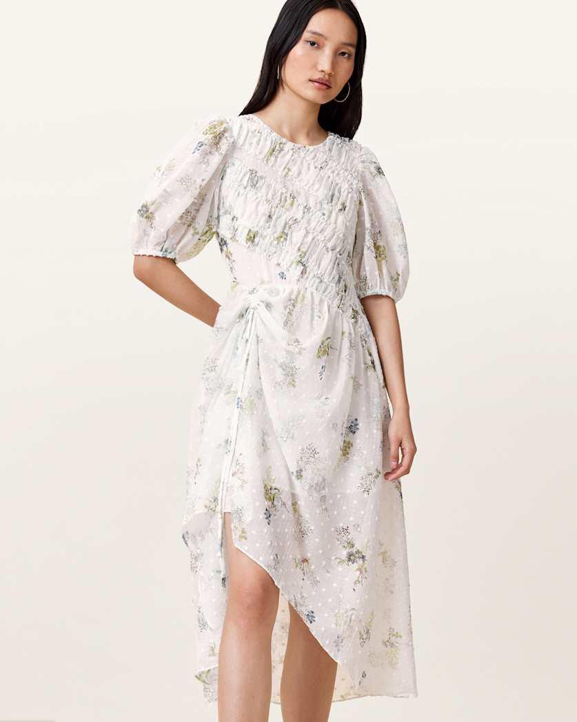Serene Floral Print Midi Dress by ALLSAINTS