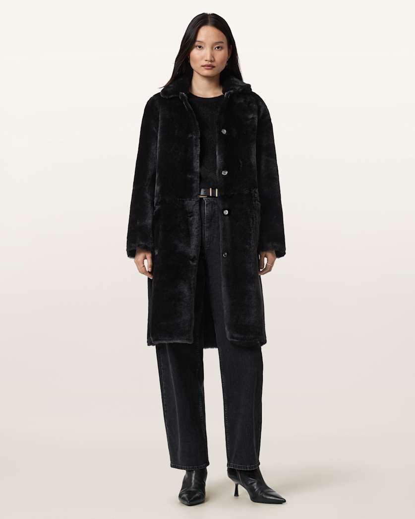 Serra Reversible Shearling Coat by ALLSAINTS