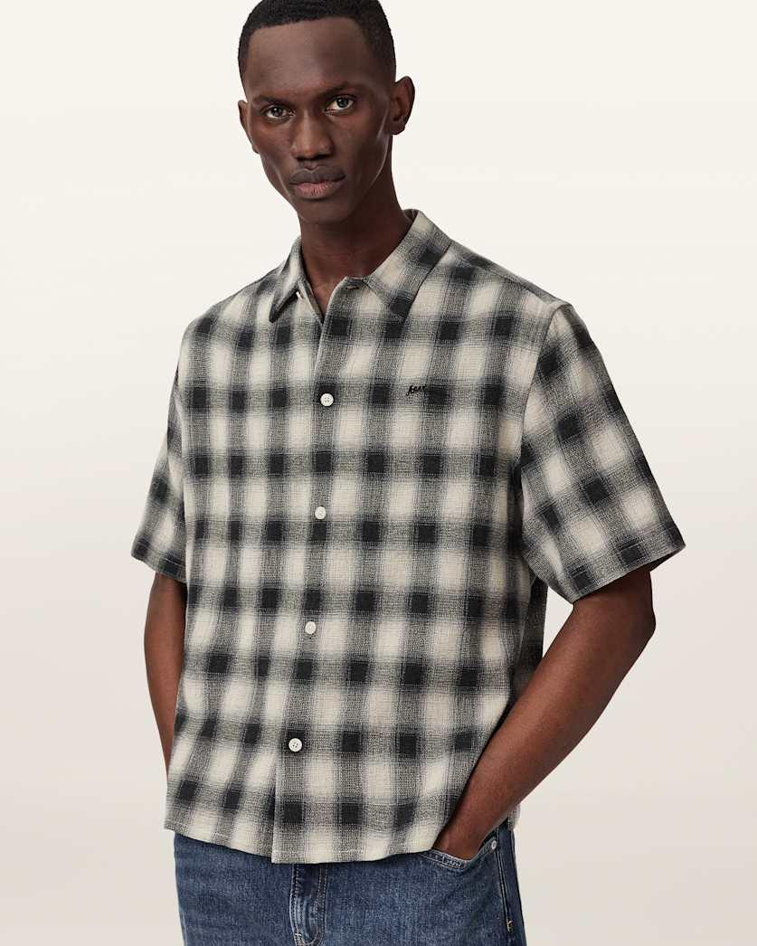 Shadow Short Sleeve Boxy Check Shirt by ALLSAINTS