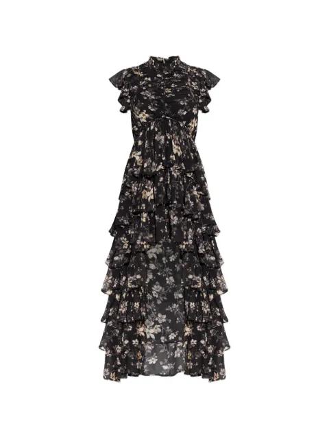 Shaela ruffled floral-print midi dress by ALLSAINTS