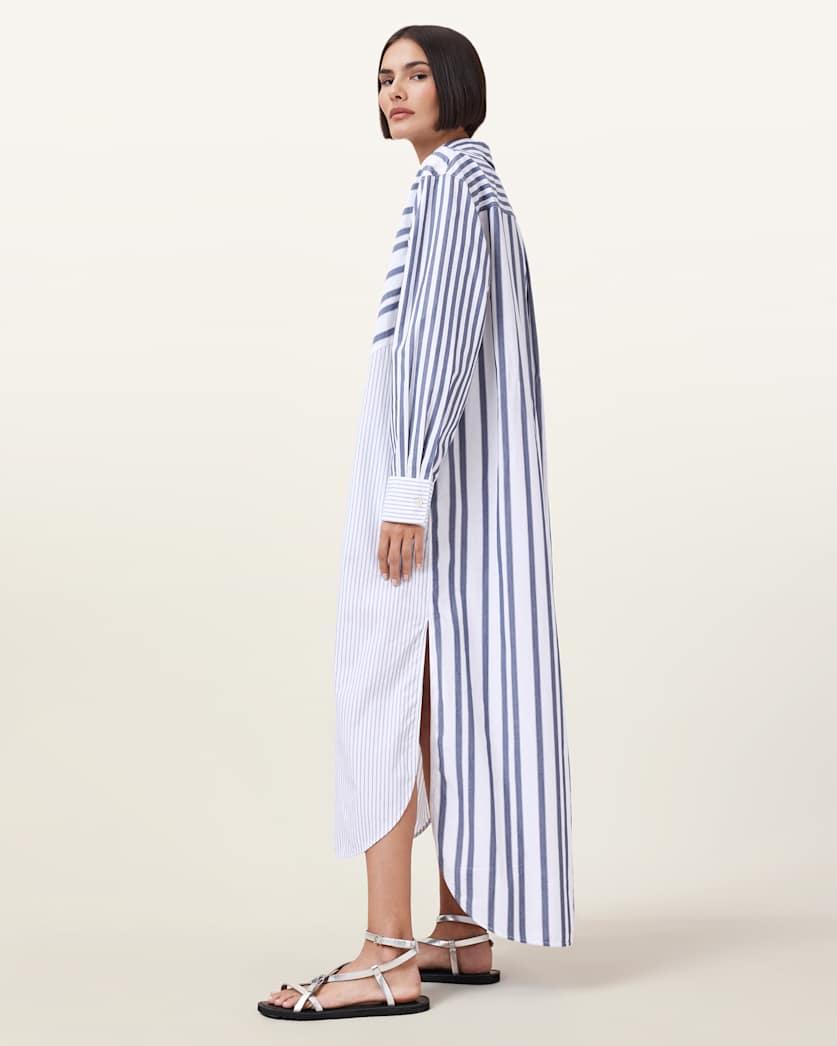 Shannon Striped Shirt Maxi Dress by ALLSAINTS