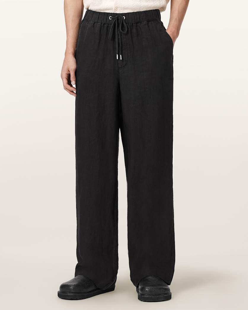 Sharp Straight Leg Linen Trousers by ALLSAINTS