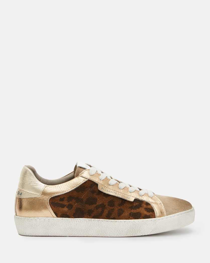 Sheer Leopard Print Leather Trainers by ALLSAINTS Sheer Leopard Print Leather Trainers by ALLSAINTS