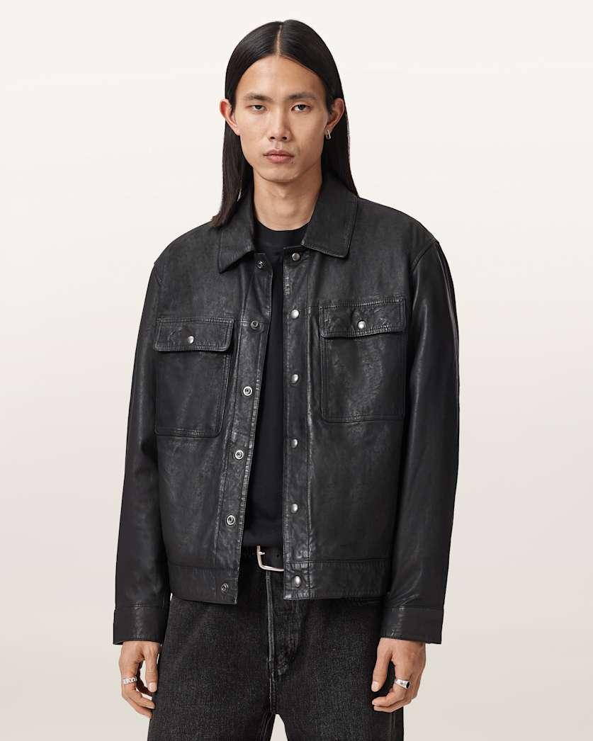 Shelton Leather Trucker Jacket by ALLSAINTS