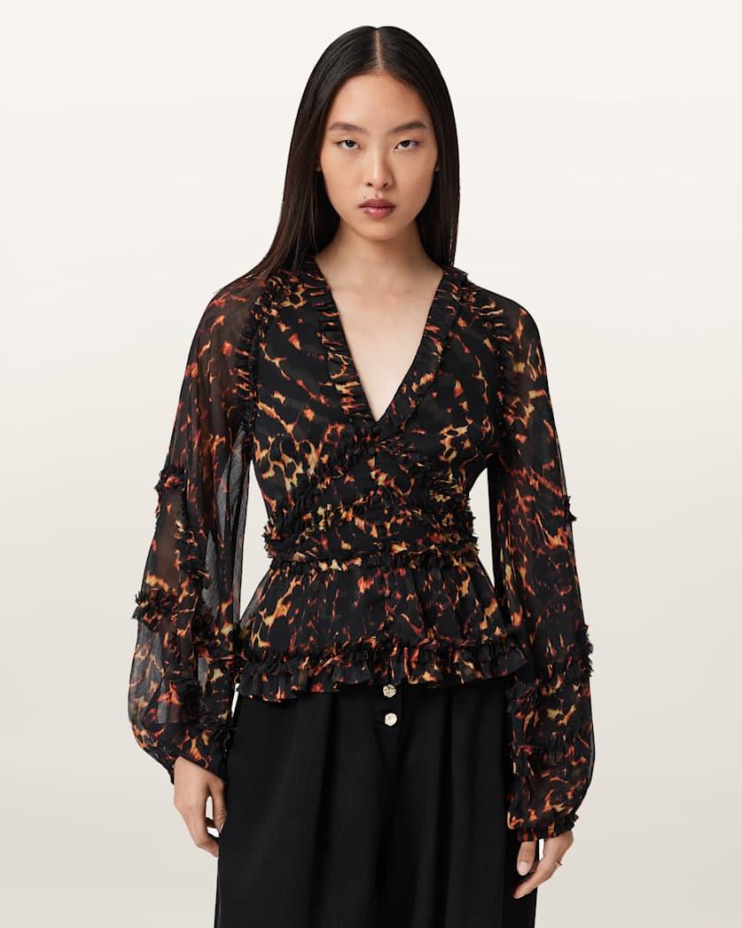 Silvie Ruffled Top by ALLSAINTS