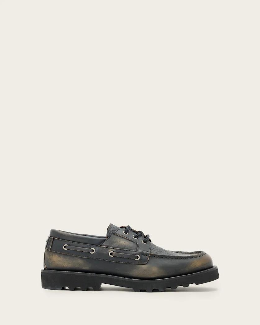 Skiff Leather Boat Shoes by ALLSAINTS