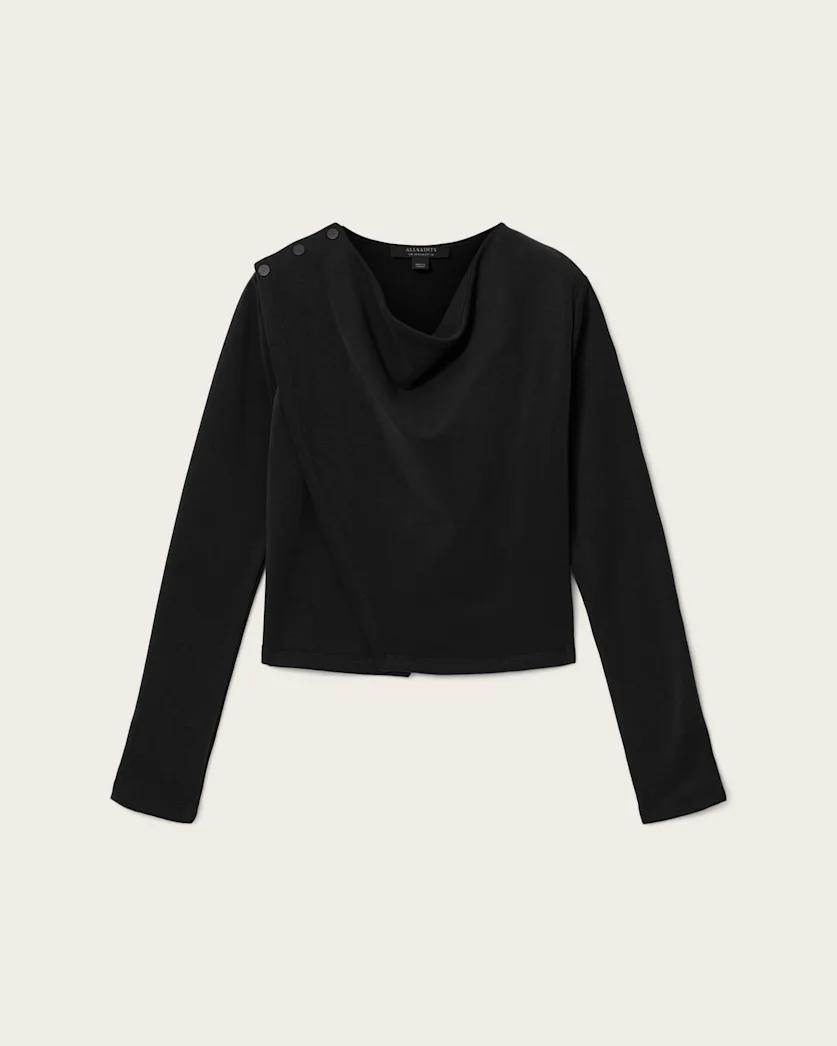 Skyler Long Sleeve Asymmetric Oversized Top by ALLSAINTS