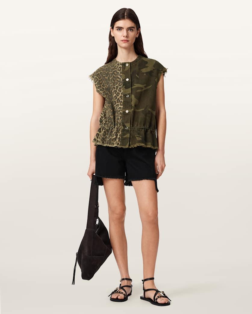 Sofi Camo Leopard Print Waistcoat by ALLSAINTS