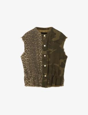 Sofi Camo and Leopard-Print Cotton Waistcoat by ALLSAINTS