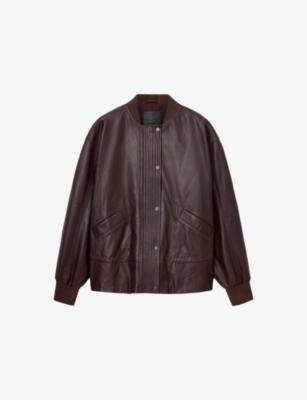 Sofi Leather Bomber Jacket by ALLSAINTS