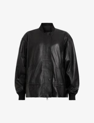 Sofi Leather Bomber Jacket by ALLSAINTS