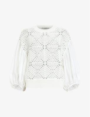 Sol open-embroidery organic-cotton jumper by ALLSAINTS
