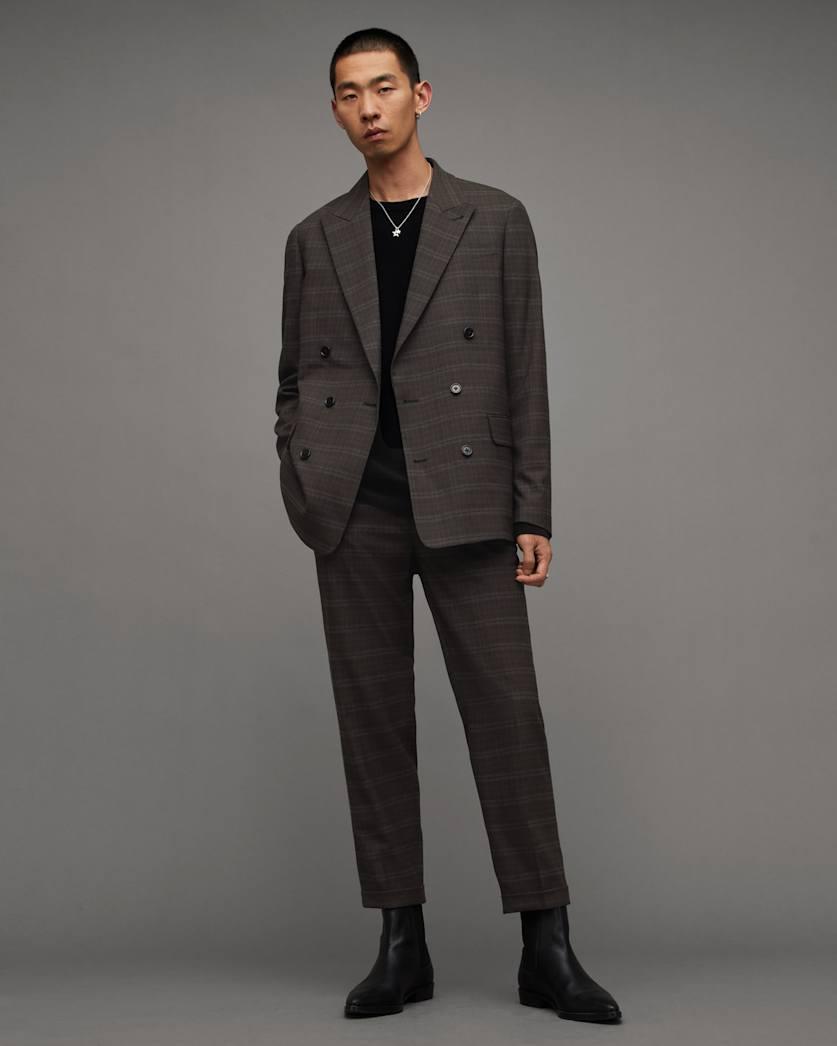 Spica Checked Double Breasted Blazer by ALLSAINTS