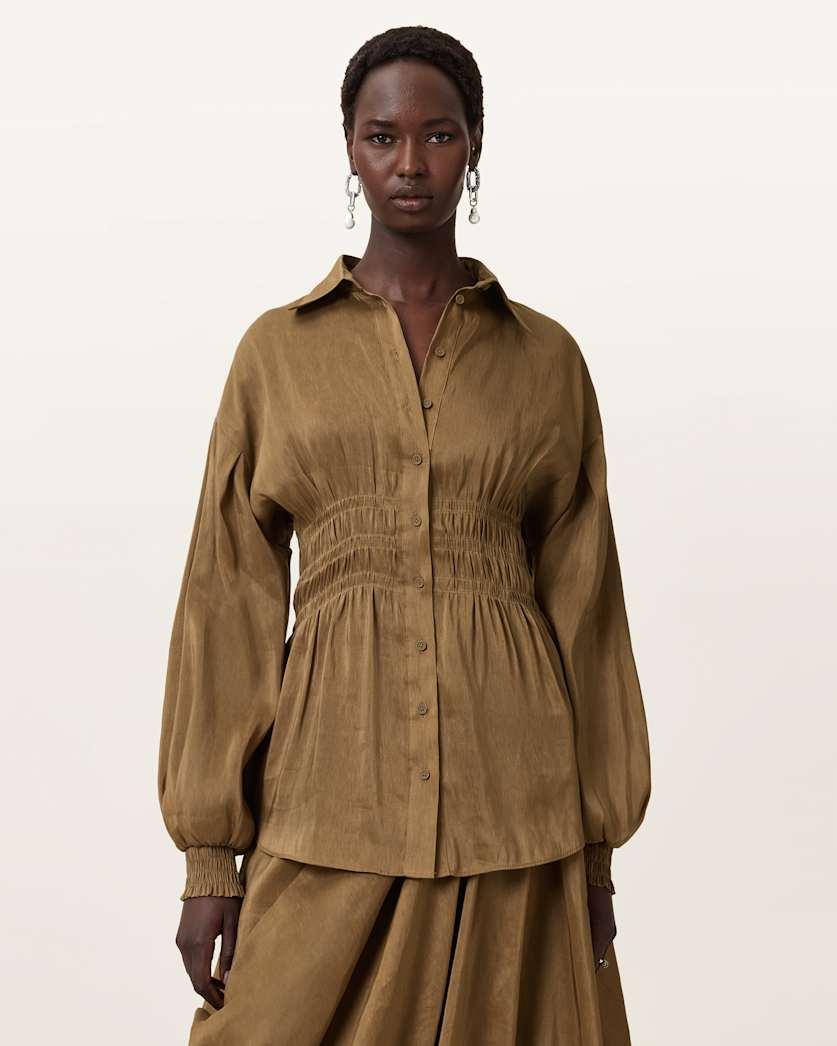 Staci Long Sleeve Linen Shirt by ALLSAINTS