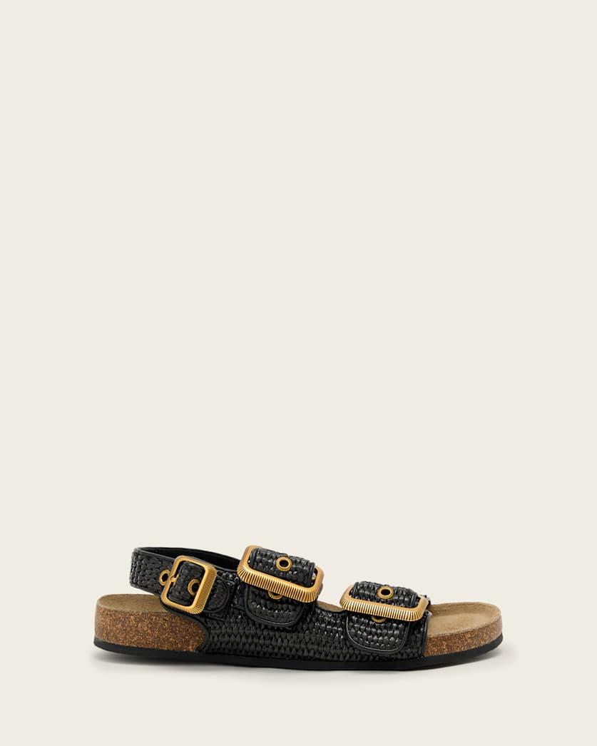 Staffa Raffia Buckle Sandals by ALLSAINTS