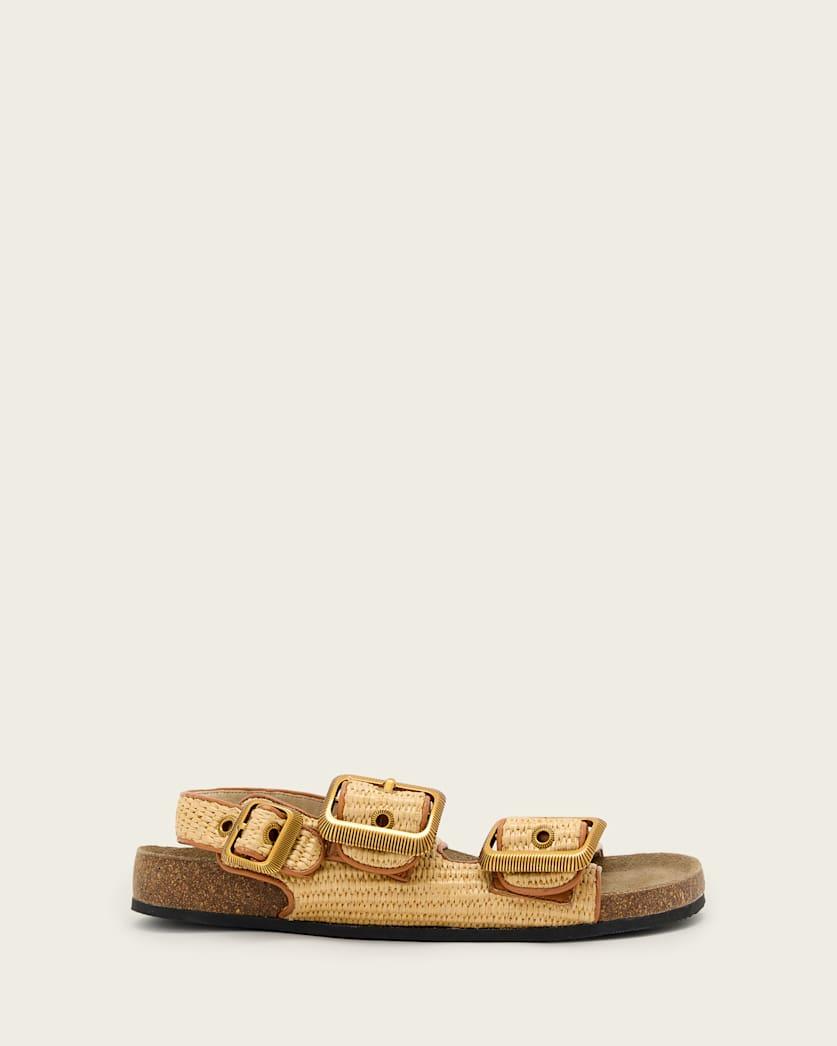 Staffa Raffia Buckle Sandals by ALLSAINTS