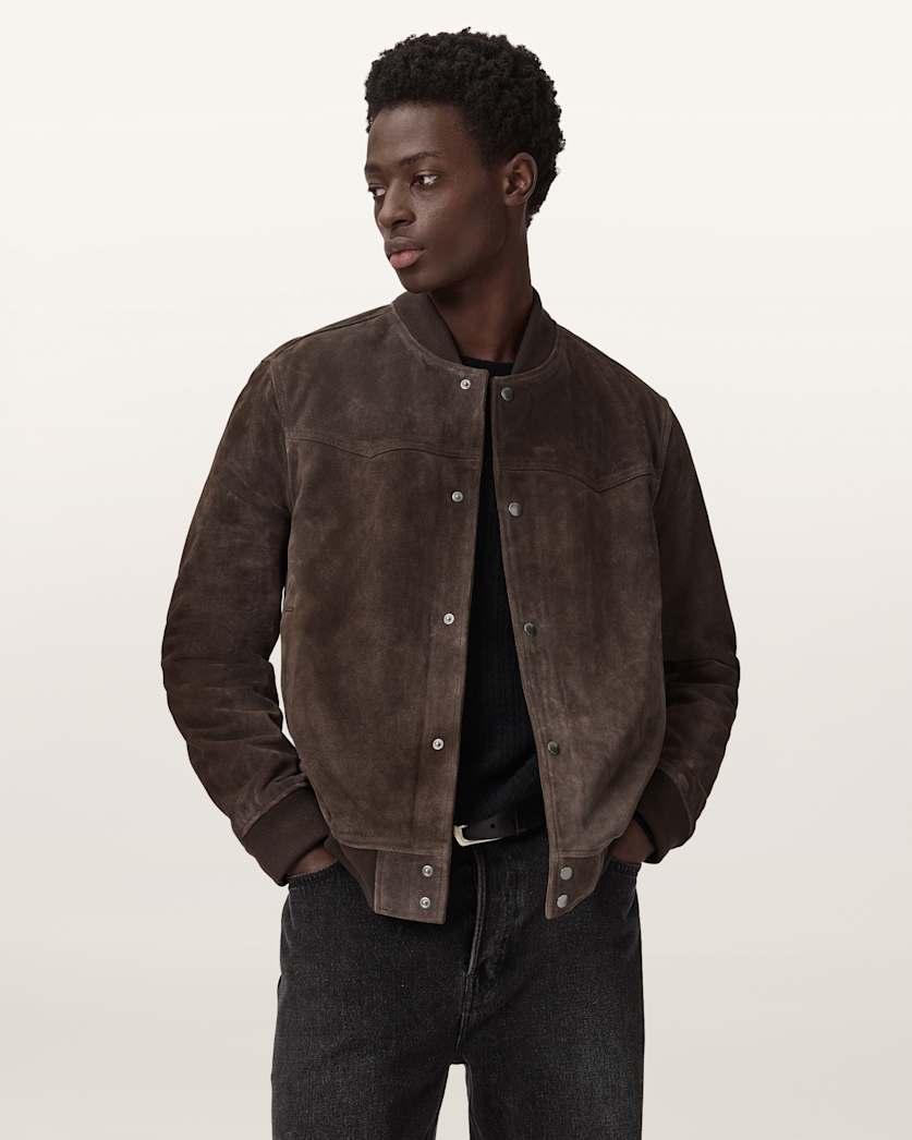 Stafford Leather Bomber Jacket by ALLSAINTS