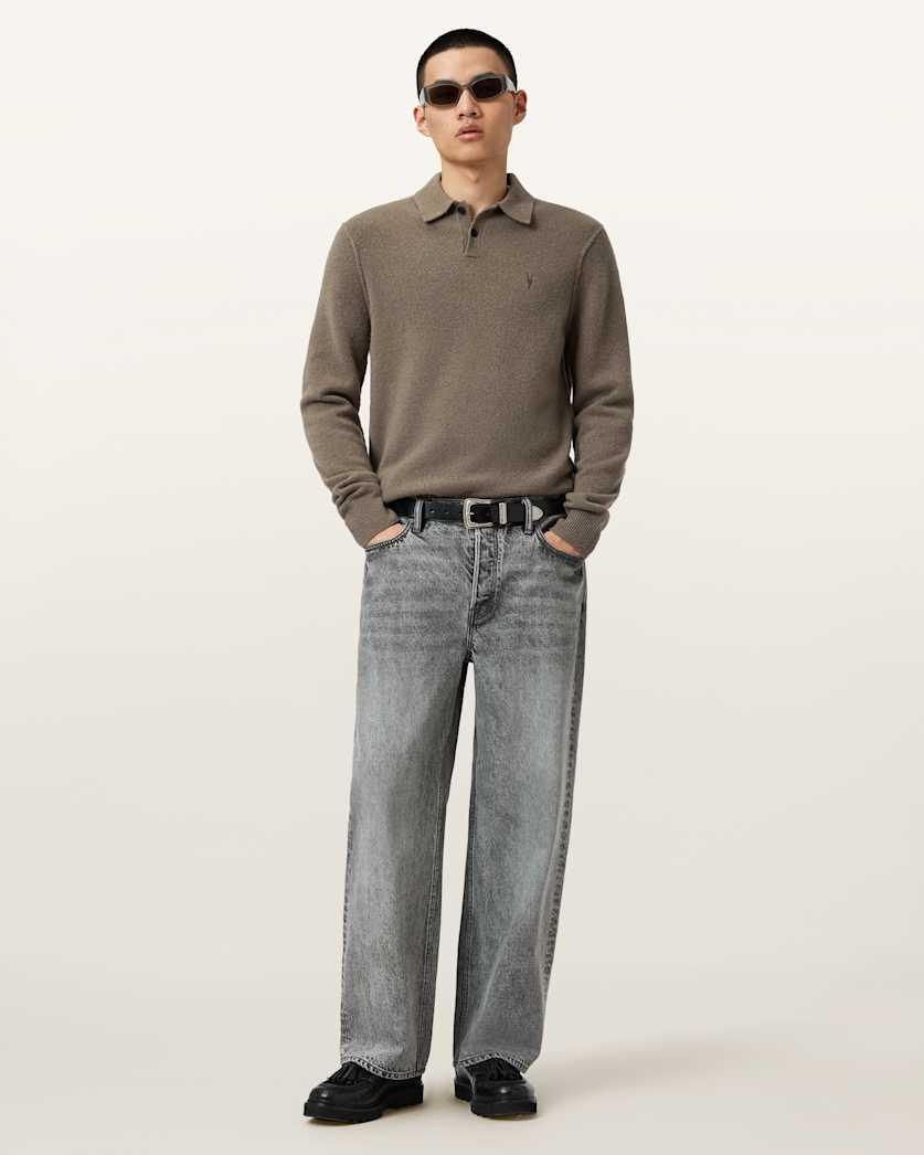 Statten Long Sleeve Polo Jumper by ALLSAINTS