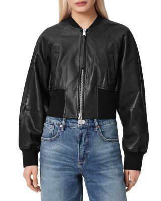 Suri Leather Bomber Jacket by ALLSAINTS