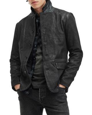 Survey Layered Leather Blazer by ALLSAINTS