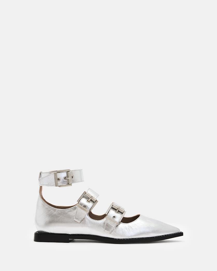 Susan Buckle Metallic Leather Shoes by ALLSAINTS