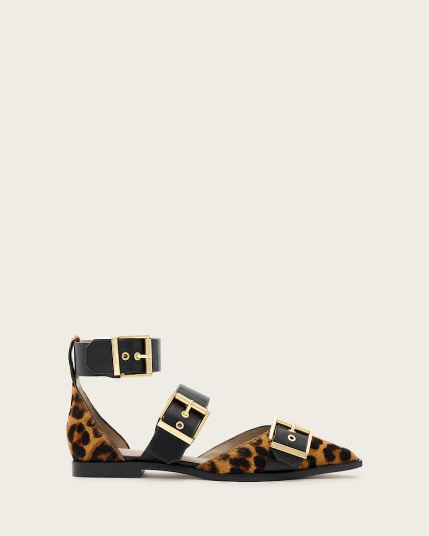 Sutton Leopard Print Pointed Toe Shoes by ALLSAINTS