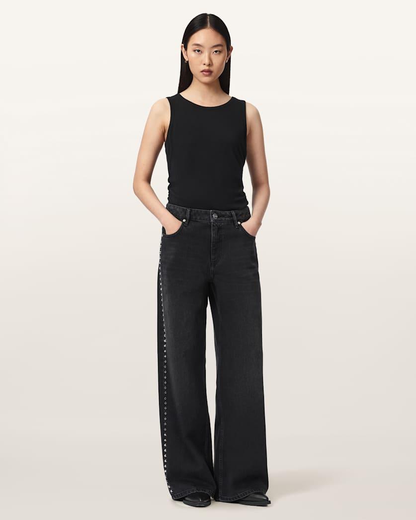 Sway Straight Leg Studded Jeans by ALLSAINTS