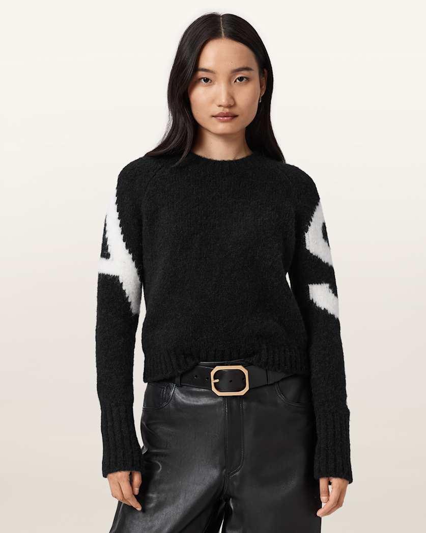 Sylvie Cropped Crew Neck Jumper by ALLSAINTS