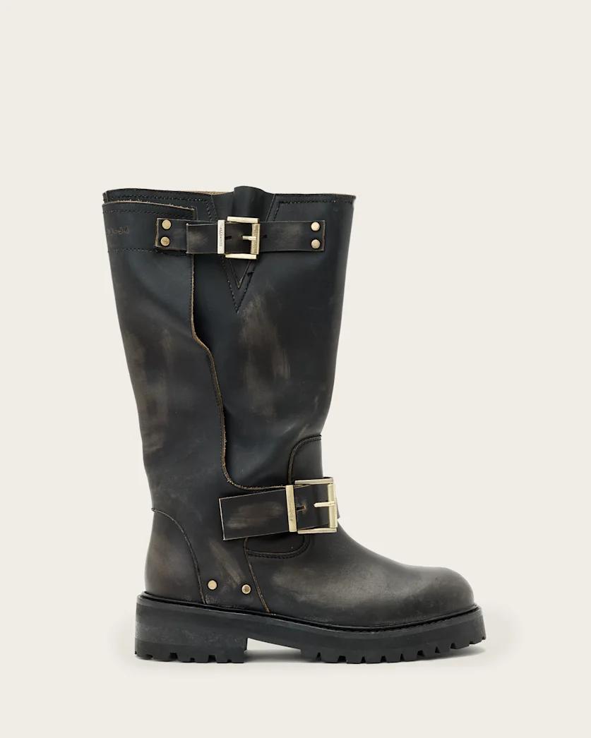Tay Leather Biker Boots by ALLSAINTS
