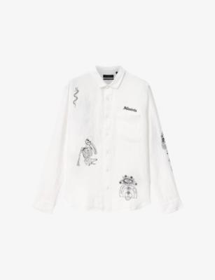 Terror Graphic-Print Linen Shirt by ALLSAINTS