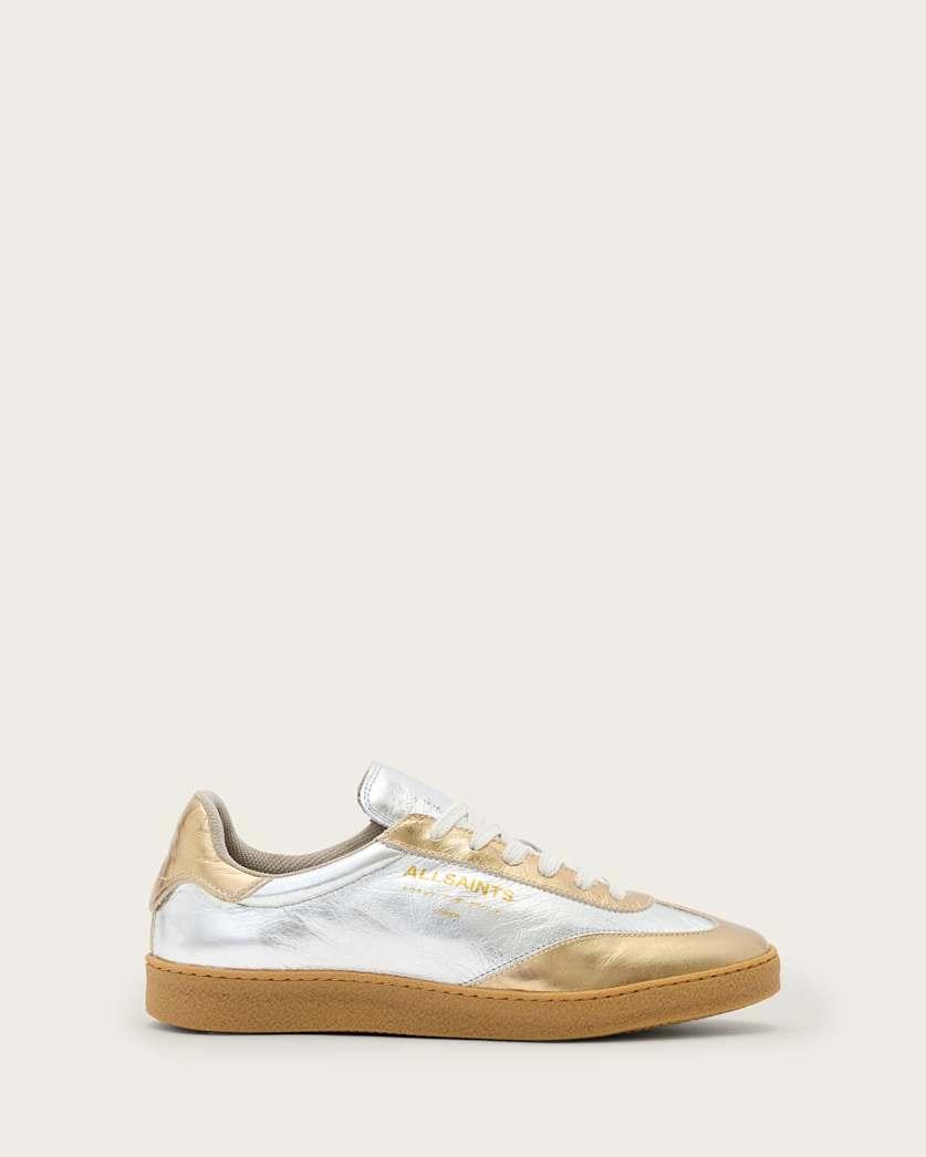 Thelma Metallic Leather Low Top Sneakers by ALLSAINTS