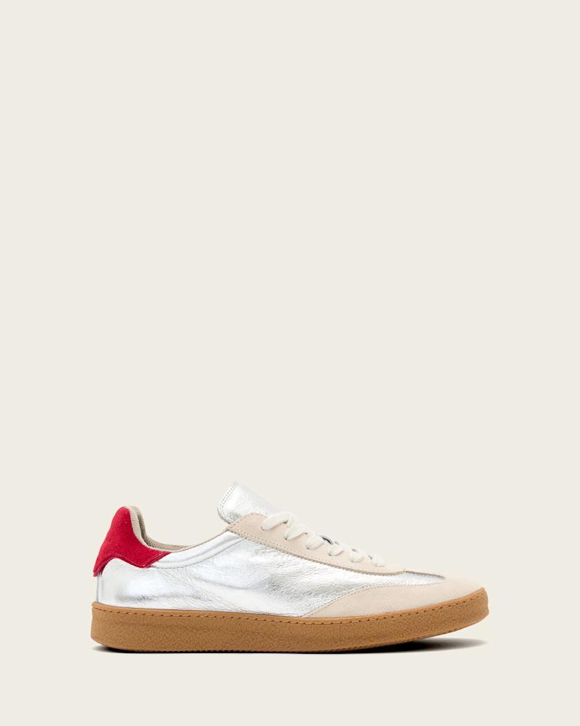 Thelma Metallic Leather Low Top Trainers by ALLSAINTS