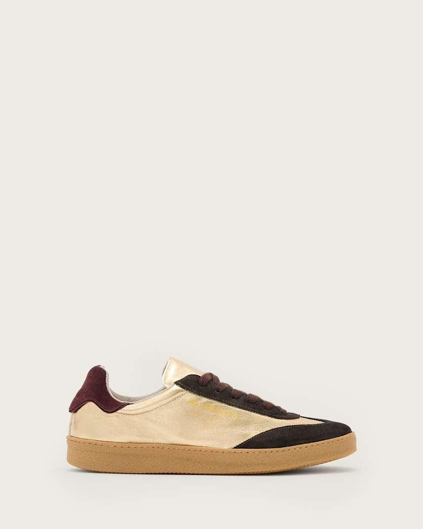 Thelma Metallic Leather Low Top Trainers by ALLSAINTS