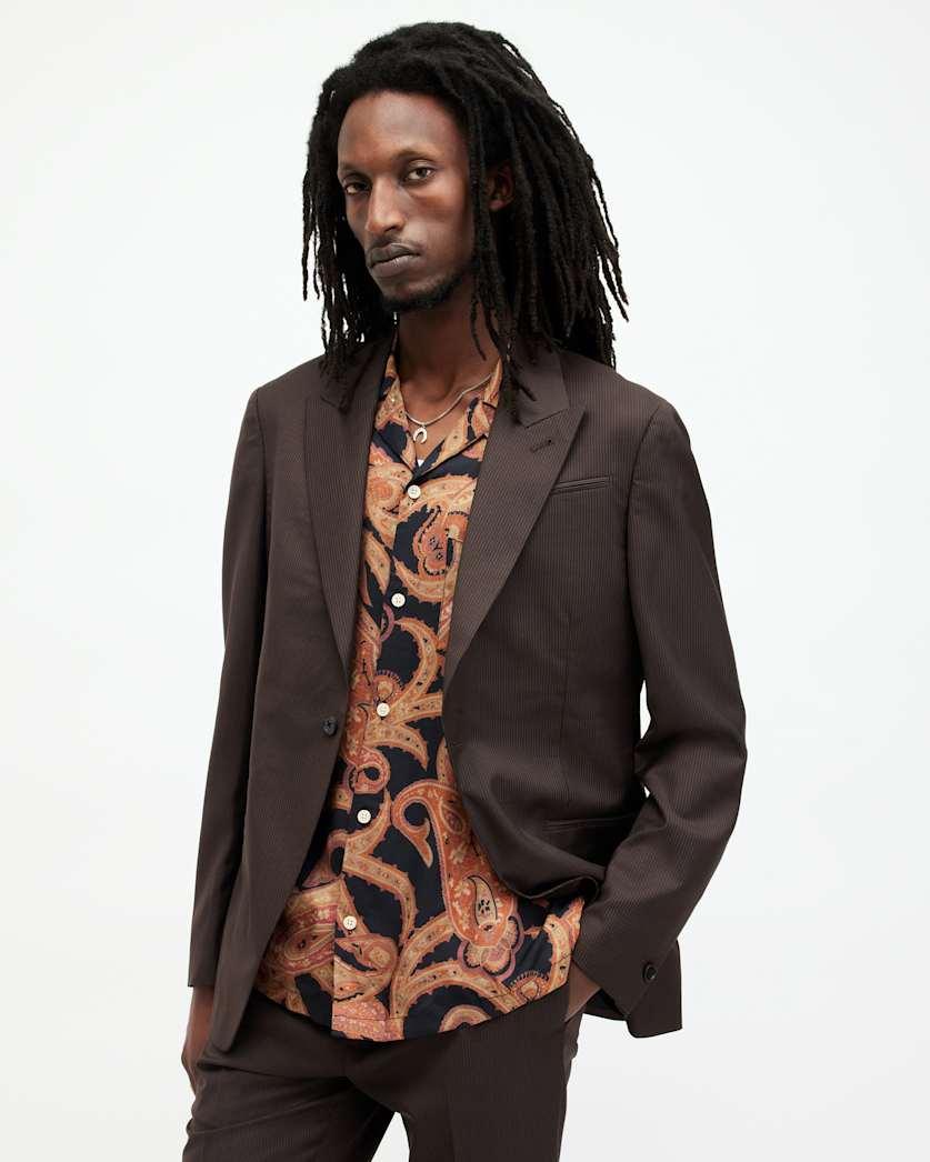Thorpe Pinstriped Relaxed Fit Blazer by ALLSAINTS